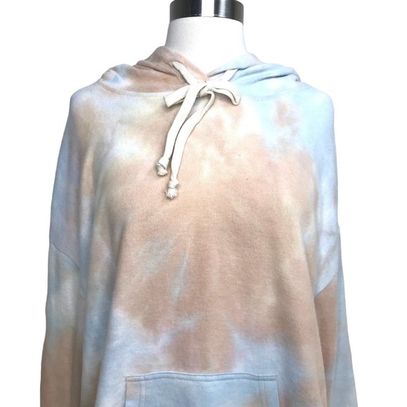 Melloday Tie Dye Kangaroo Pocket Hoodie Blue Orange Size Medium NWT - Picture 3 of 11